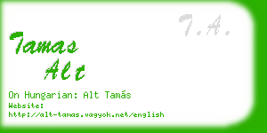 tamas alt business card